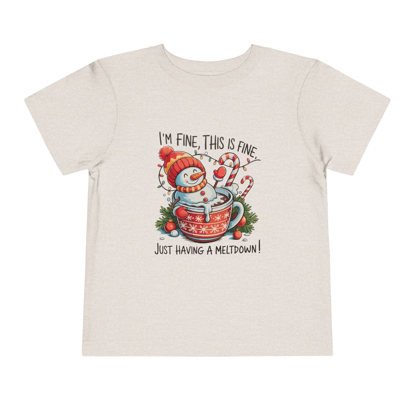 Holiday Meltdown Snowman Toddler Tee - Funny Christmas Stress Gift