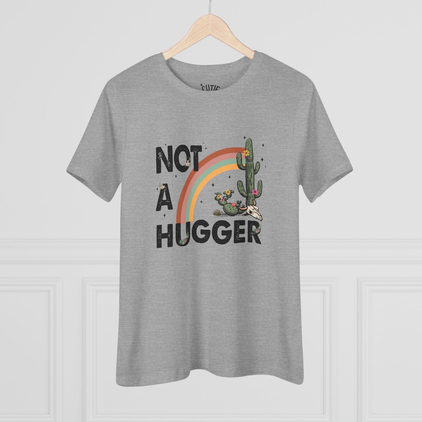Cactus Humor Tee - "Not a Hugger" Cotton T-Shirt, Funny Gift for Plant Lovers, Casual Wear, Great for Birthdays, Everyday Style